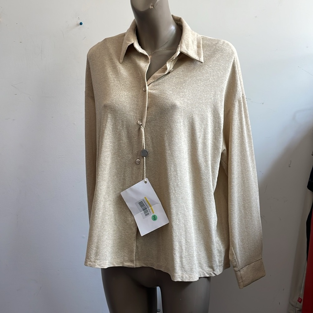 Have one camicia boxy top gold - Picture 4 of 7